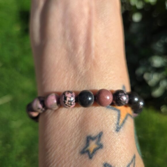 Rhodonite Gemstone Beaded Bracelets - Picture 8 of 9